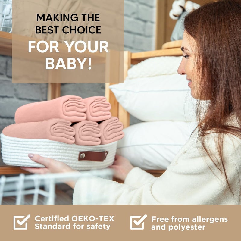 KoolerThings Bassinet Fitted Sheets - Compatible with Mika Micky, Fodoss & Dream on Me Poppy Traveler Bassinet | 100% Organic Jersey Cotton - Light Pink + Dark Pink| 32x19 (2 Pack) - Image 5